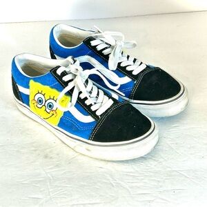 VANS Sponge Bob Square Pants Smile Patch Suede Sneakers Mens 7 Womens 8.5 Shoes